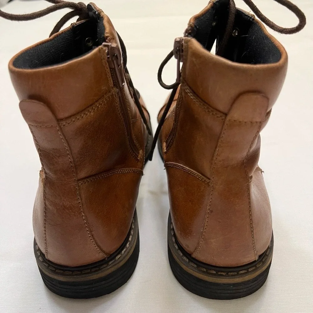 THE RAIL Cap Toe Chukka Brown Leather Ankle Boots Size EU‎ 43M (US 10)